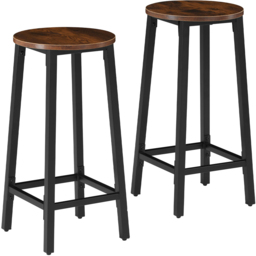 tectake Corby Dark Wood Set of 2 Bar Stool - Size: 66 x 32 x 32cm - Brown - Wilko - thumbnail 3