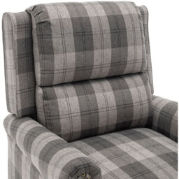 Living and Home Grey Linen Upholstered Recliner Armchair with Footrest and Adjustable Backrest - Size: Single - Wilko - thumbnail 4