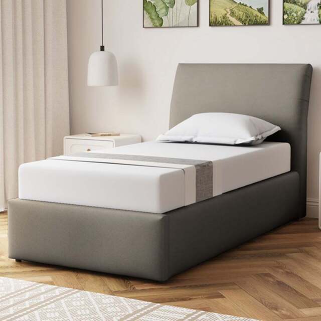 Artemis Home Bethany Single Light Brown Linen Upholstered Ottoman Bed - Wilko - image 1