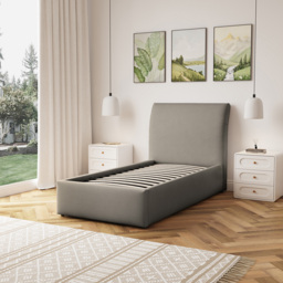 Artemis Home Bethany Single Light Brown Linen Upholstered Ottoman Bed - Wilko - thumbnail 3