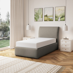 Artemis Home Bethany Single Light Brown Linen Upholstered Ottoman Bed - Wilko - thumbnail 5