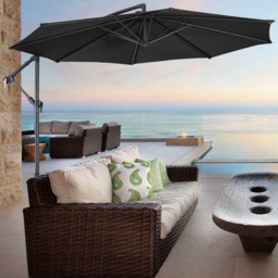 Living and Home Black Garden Cantilever Parasol with Round Base 3m - Wilko - thumbnail 7