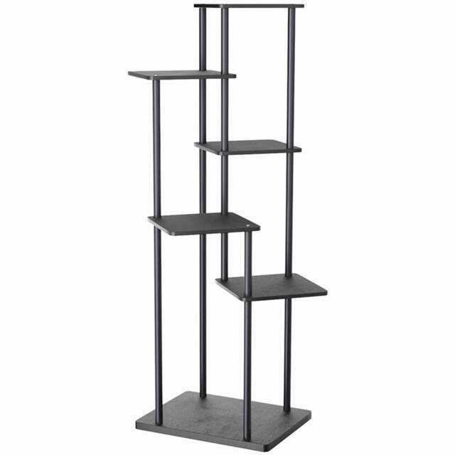 H&O Direct 6 Shelf Black Metal Plant Display Stand - Size: 112 x 39 x 30cm - Wilko - image 1