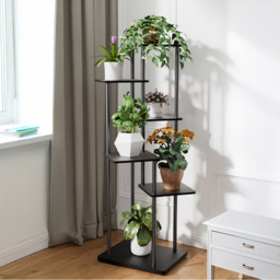 H&O Direct 6 Shelf Black Metal Plant Display Stand - Size: 112 x 39 x 30cm - Wilko - thumbnail 3