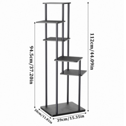 H&O Direct 6 Shelf Black Metal Plant Display Stand - Size: 112 x 39 x 30cm - Wilko - thumbnail 7