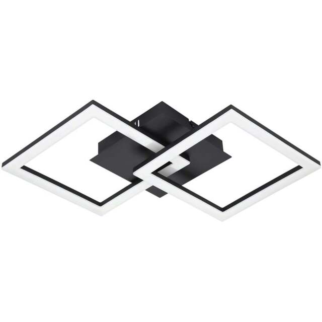 EGLO Paranday-Z Black Smart Control Colour Changing Ceiling Light 52cm - Size: 52.5 x 31 x 6cm - Wilko - image 1