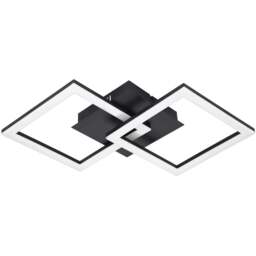 EGLO Paranday-Z Black Smart Control Colour Changing Ceiling Light 52cm - Size: 52.5 x 31 x 6cm - Wilko