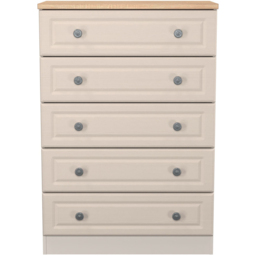 Crowndale Norfolk 5 Drawer Kashmir Ash and Bardolino Oak Chest of Drawers Ready Assembled - Kashmir Ash & Bardolino Oak - Wilko - thumbnail 3