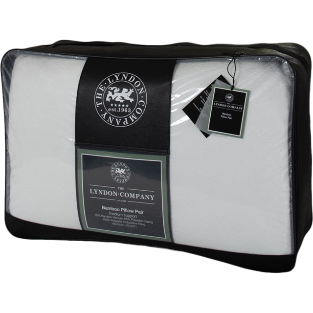 The Lyndon Company Bamboo Pillow 2 Pack - White - Wilko - image 1