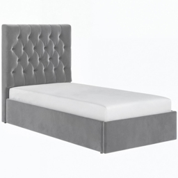 Flair Milan Single Grey Velvet Ottoman Bed - Wilko - thumbnail 3