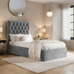 Flair Milan Single Grey Velvet Ottoman Bed - Wilko - thumbnail 5