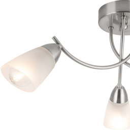 Cosylyte Hallie 3 Light Brushed Nickel Glass Ceiling Light - Size: 34.5 x 20 x 13.5cm - Silver - Wilko - thumbnail 5