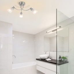 Cosylyte Hallie 3 Light Brushed Nickel Glass Ceiling Light - Size: 34.5 x 20 x 13.5cm - Silver - Wilko - thumbnail 7