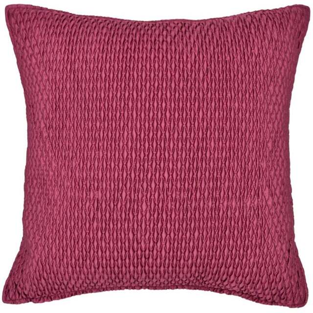 Intimates Wine Ribbed Diamond Wine Filled Cushion 43 x 43cm 2 Pack - Red - Wilko - image 1
