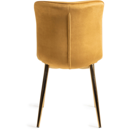 Bentley Designs Rothko Set of 2 Mustard Velvet Dining Chair - Yellow - Wilko - thumbnail 6