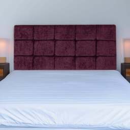 Bedmaster Pearl Single Aubergine Chenille Squared Headboard - Purple - Wilko - thumbnail 1