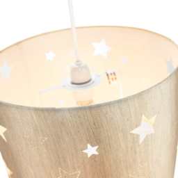 Happy Homewares Contemporary Beige Linen Laser Cut Stars Children Pendant Shade - Size: 20 x 30 x 30cm - Cream - Wilko - thumbnail 3