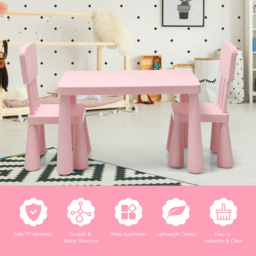 Costway Pink Children Table and Chair Set - Size: 81.3 x 61 x 20.32cm - Wilko - thumbnail 4