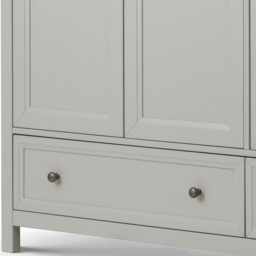 Julian Bowen Maine 3 Door 2 Drawer Dove Grey Combination Wardrobe - Size: 3 Door, 2 Drawer - Wilko - thumbnail 5
