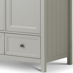 Julian Bowen Maine 3 Door 2 Drawer Dove Grey Combination Wardrobe - Size: 3 Door, 2 Drawer - Wilko - thumbnail 7