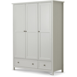 Julian Bowen Maine 3 Door 2 Drawer Dove Grey Combination Wardrobe - Size: 3 Door, 2 Drawer - Wilko - thumbnail 3