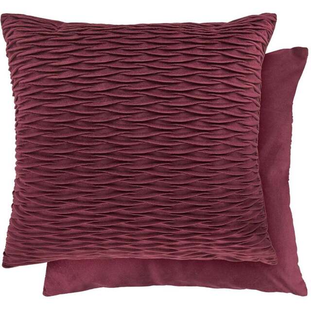 Serene Millie Bordeaux Red Soft Velvet Cushion Cover - Size: 43 x 43cm - Wilko - image 1