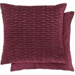 Serene Millie Bordeaux Red Soft Velvet Cushion Cover - Size: 43 x 43cm - Wilko
