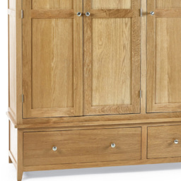 Julian Bowen Mallory 3 Door 2 Drawer Wardrobe - Size: 3 Door, 2 Drawer - Brown - Wilko - thumbnail 5