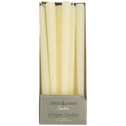 Pack of 10 Taper Candles - White - Wilko