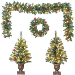 Frosted Berry Porch SetGreen - Size: 4 Pack - Wilko - thumbnail 1
