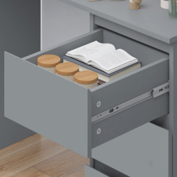 FWStyle Stora 3 Drawer Matt Grey Dressing Table - Size: 72 x 99 x 40cm - Wilko - thumbnail 4