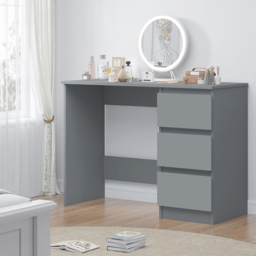 FWStyle Stora 3 Drawer Matt Grey Dressing Table - Size: 72 x 99 x 40cm - Wilko - thumbnail 6
