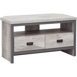 GFW Boston 2 Drawer Grey Corner TV Unit - Size: 45 x 86 x 48cm - Wilko - thumbnail 4
