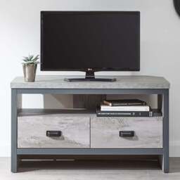 GFW Boston 2 Drawer Grey Corner TV Unit - Size: 45 x 86 x 48cm - Wilko - thumbnail 1