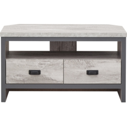GFW Boston 2 Drawer Grey Corner TV Unit - Size: 45 x 86 x 48cm - Wilko - thumbnail 3