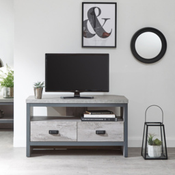 GFW Boston 2 Drawer Grey Corner TV Unit - Size: 45 x 86 x 48cm - Wilko - thumbnail 5
