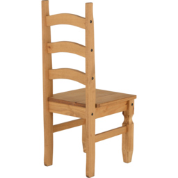 Seconique Corona Set of 2 Distressed Waxed Pine Dining Chair - Brown - Wilko - thumbnail 6