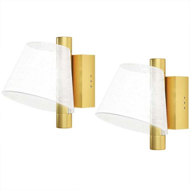 HOMCOM Gold Modern Starry LED Wall Light 2 Pack - Size: 20 x 23.5 x 38.5cm - Wilko - image 1