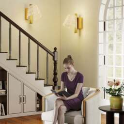 HOMCOM Gold Modern Starry LED Wall Light 2 Pack - Size: 20 x 23.5 x 38.5cm - Wilko - thumbnail 5