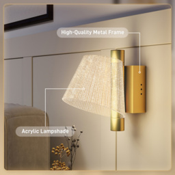 HOMCOM Gold Modern Starry LED Wall Light 2 Pack - Size: 20 x 23.5 x 38.5cm - Wilko - thumbnail 7