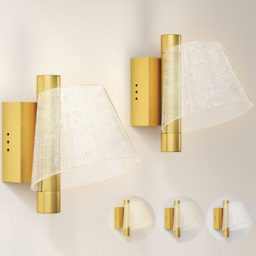 HOMCOM Gold Modern Starry LED Wall Light 2 Pack - Size: 20 x 23.5 x 38.5cm - Wilko - thumbnail 3