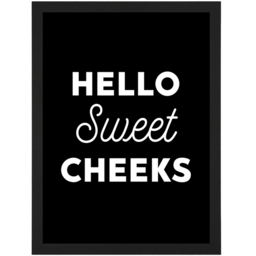 Artery8 Sweet Cheeks Toilet Sign Framed Wall Art Print 21 x 29.7cm - Size: 32.3 x 23.4 x 1.5cm - Black - Wilko - thumbnail 1