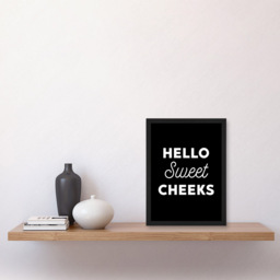 Artery8 Sweet Cheeks Toilet Sign Framed Wall Art Print 21 x 29.7cm - Size: 32.3 x 23.4 x 1.5cm - Black - Wilko - thumbnail 3