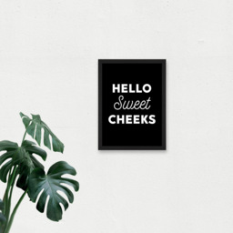 Artery8 Sweet Cheeks Toilet Sign Framed Wall Art Print 21 x 29.7cm - Size: 32.3 x 23.4 x 1.5cm - Black - Wilko - thumbnail 4