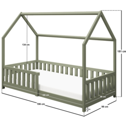 Flair Explorer Single Olive Green Play House Bed Frame with Rails - Wilko - thumbnail 7