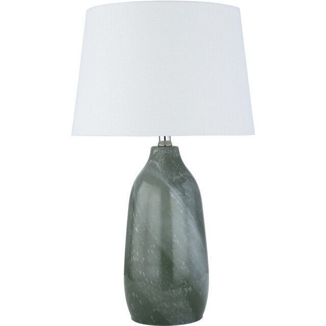Emilia Sage Green Marble Table Lamp - Size: 30 x 52 x 30cm - Wilko