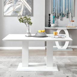 Furniturebox Molini Cesano 6 Seater Dining Set White Gloss Blue and Black - Wilko - thumbnail 3