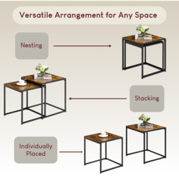 Vida Designs Brooklyn Dark Wood Nest of Tables Set of 2 - Size: 45 x 45 x 50cm - Brown - Wilko - thumbnail 7