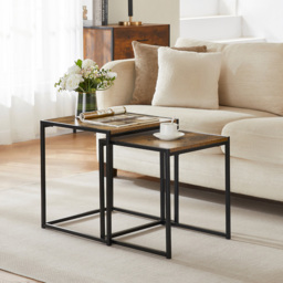 Vida Designs Brooklyn Dark Wood Nest of Tables Set of 2 - Size: 45 x 45 x 50cm - Brown - Wilko - thumbnail 4