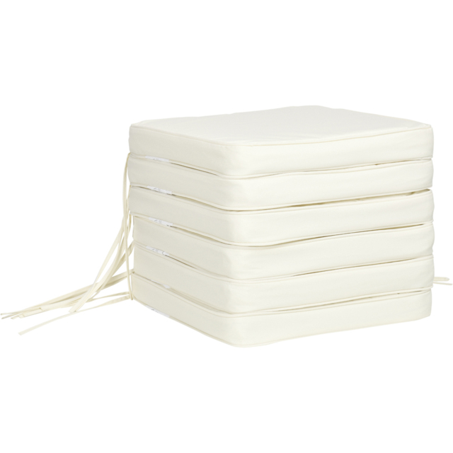 Outsunny White Dining Chair Seat Pad Cushion 42 x 42cm 6 Pack - Cream - Wilko - image 1